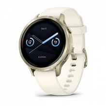 Часы Garmin VENU 4 - 41mm лунно-золотистые, ремешок цвета слоновая кость (010-03013-00)